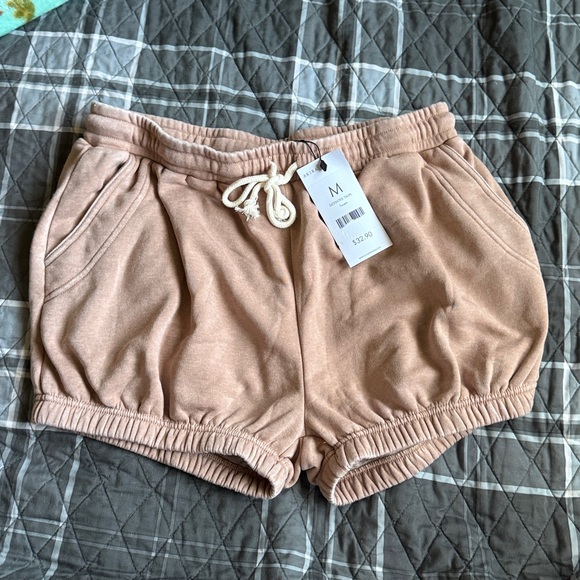 AKIRA Pants - Everyday Drawstring Women's Shorts - Blush Pink